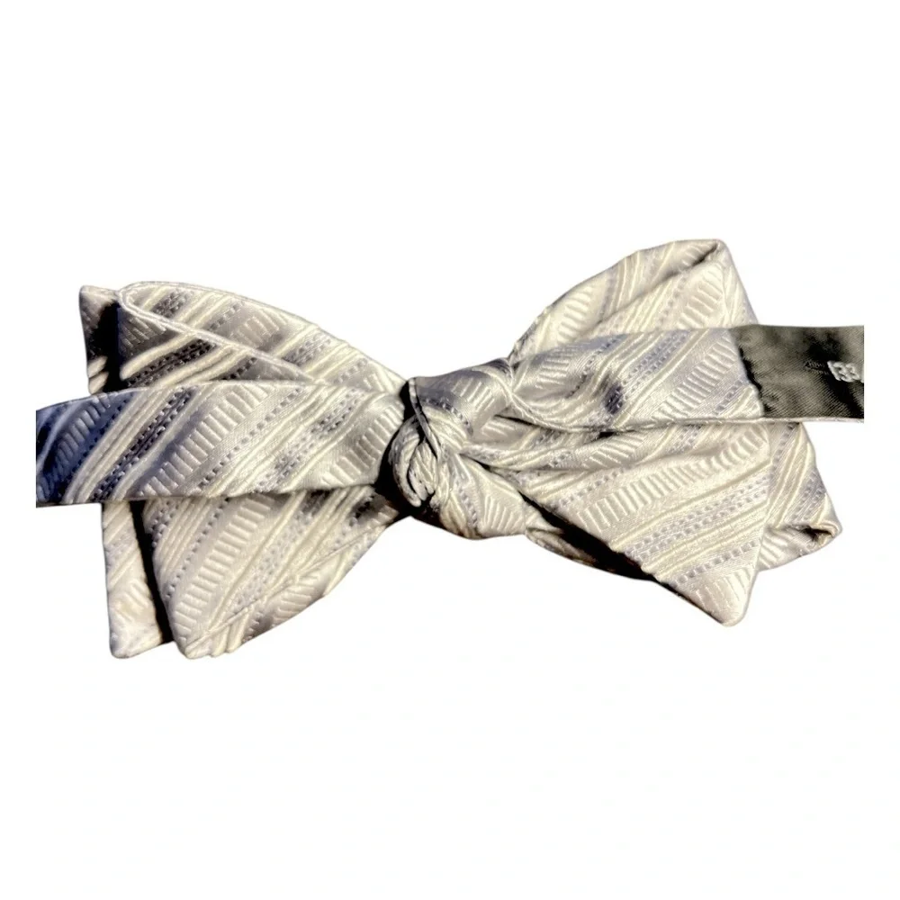 Calvin Klein Gray Patterned Bow Tie